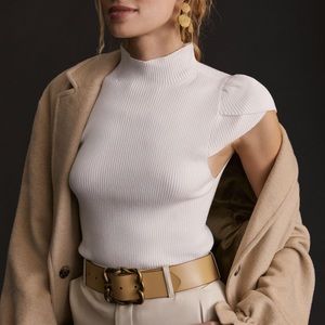 Anthropologie Mock Neck Sweater Tee